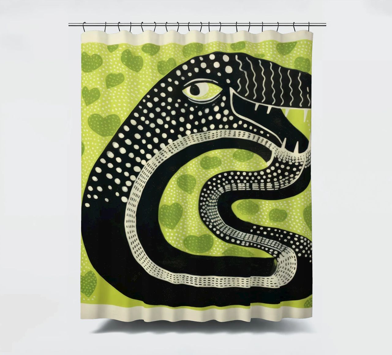 Cobra verde 1 tenda da doccia da Minimal Animal Art