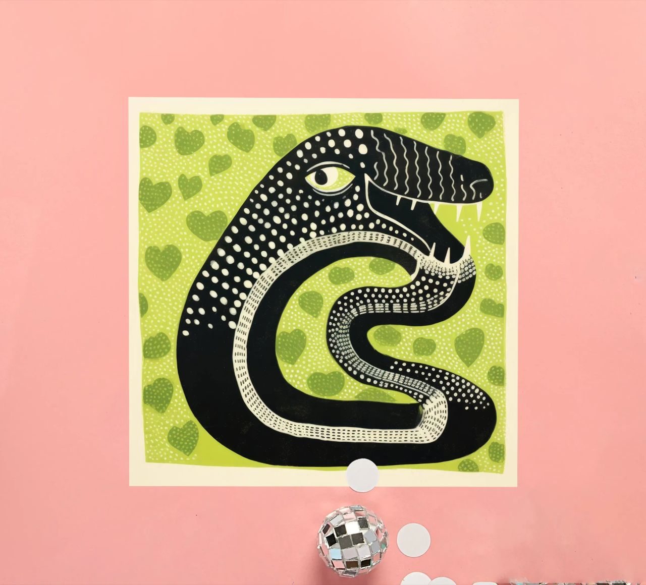 Cobra verde 1 adesivo da Minimal Animal Art