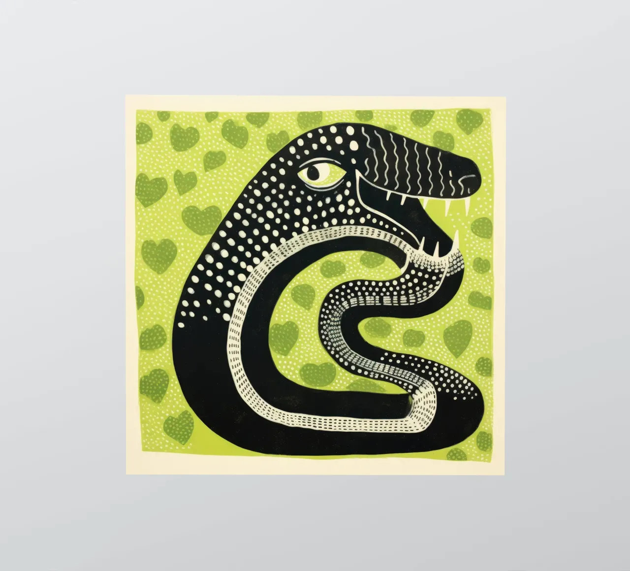 Cobra vert autocollant de Minimal Animal Art