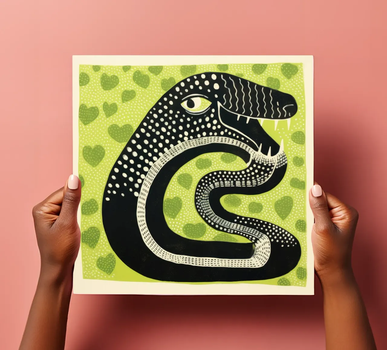 Cobra verde 1 foglio adesivo da Minimal Animal Art