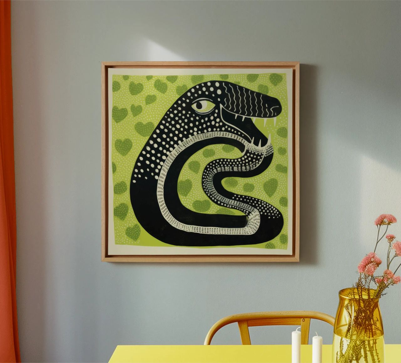Cobra verde 1 tela da Minimal Animal Art