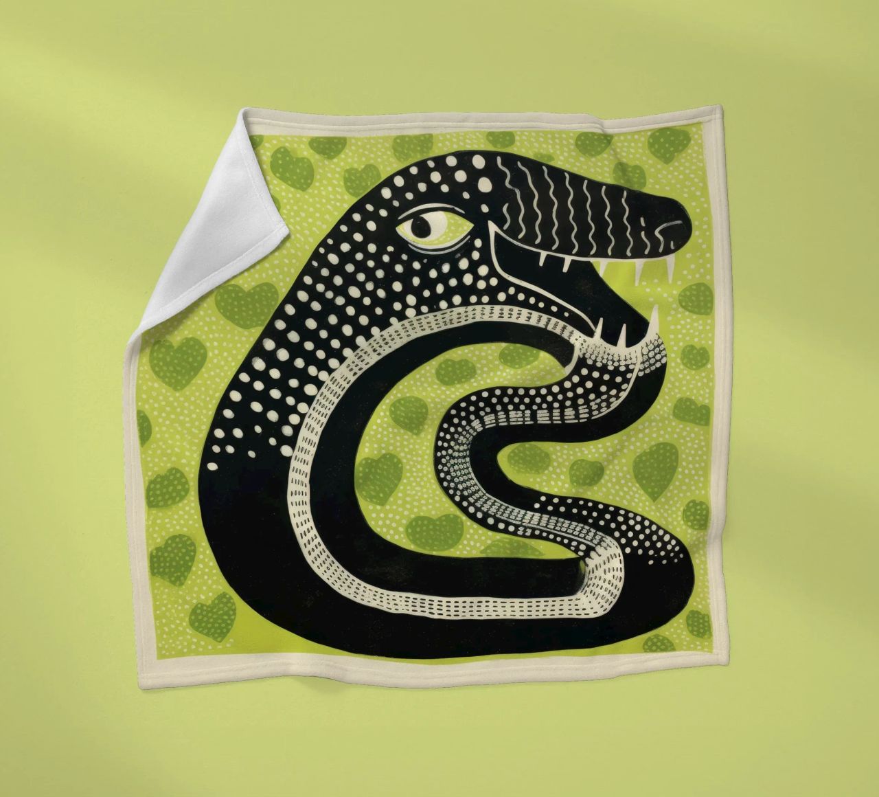 Cobra verde 1 coperta in pile da Minimal Animal Art