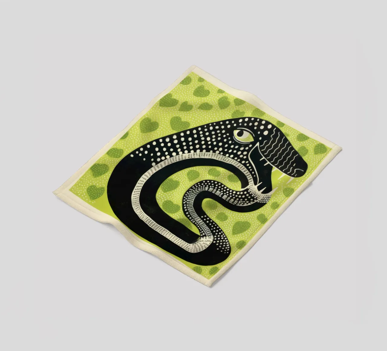Grüne Kobra 1 Fleecedecke von Minimal Animal Art