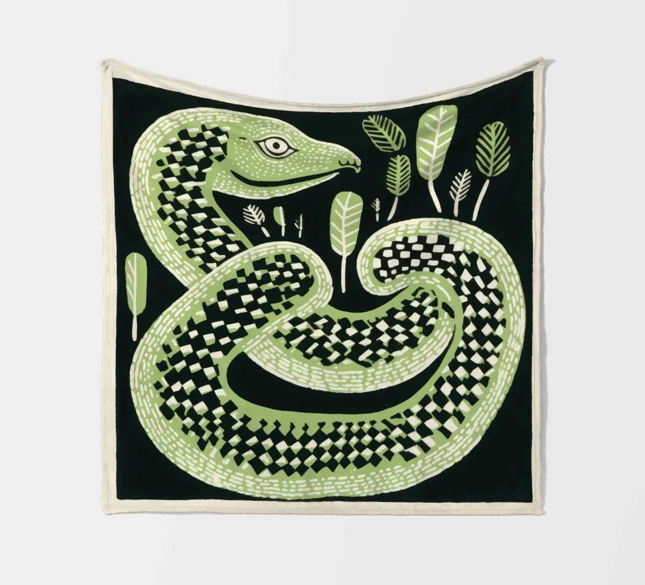 Cobra verde 2 coperta in pile da Minimal Animal Art