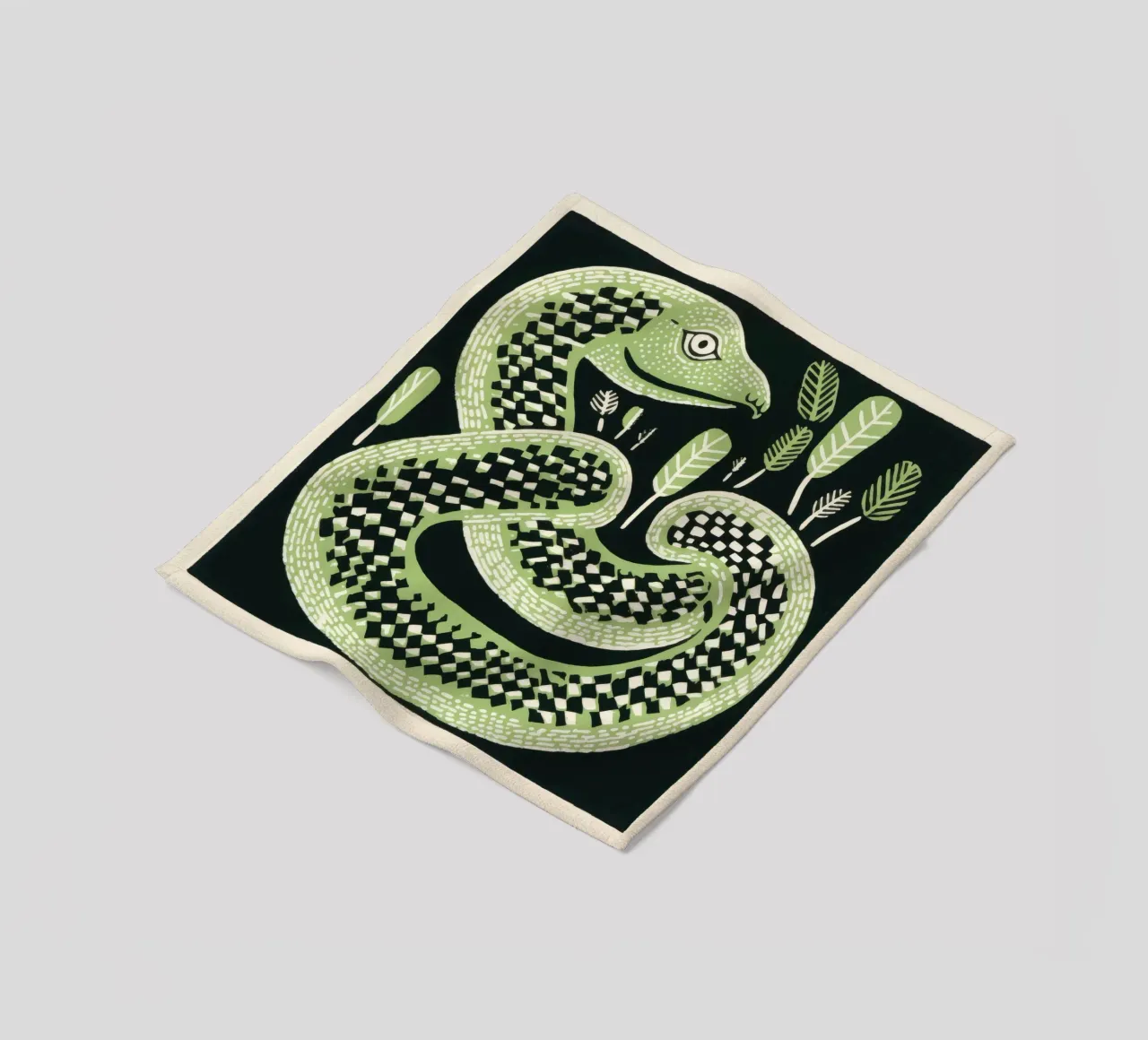 Cobra verde 2 coperta in pile da Minimal Animal Art