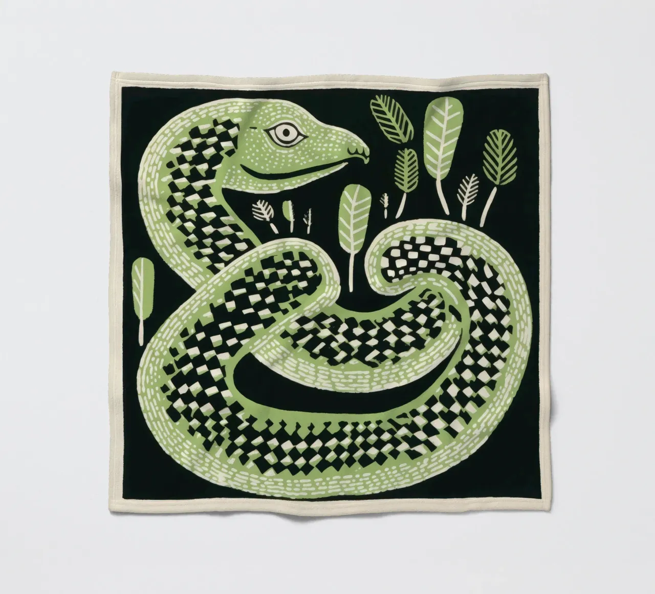 Cobra verde 2 coperta in pile da Minimal Animal Art