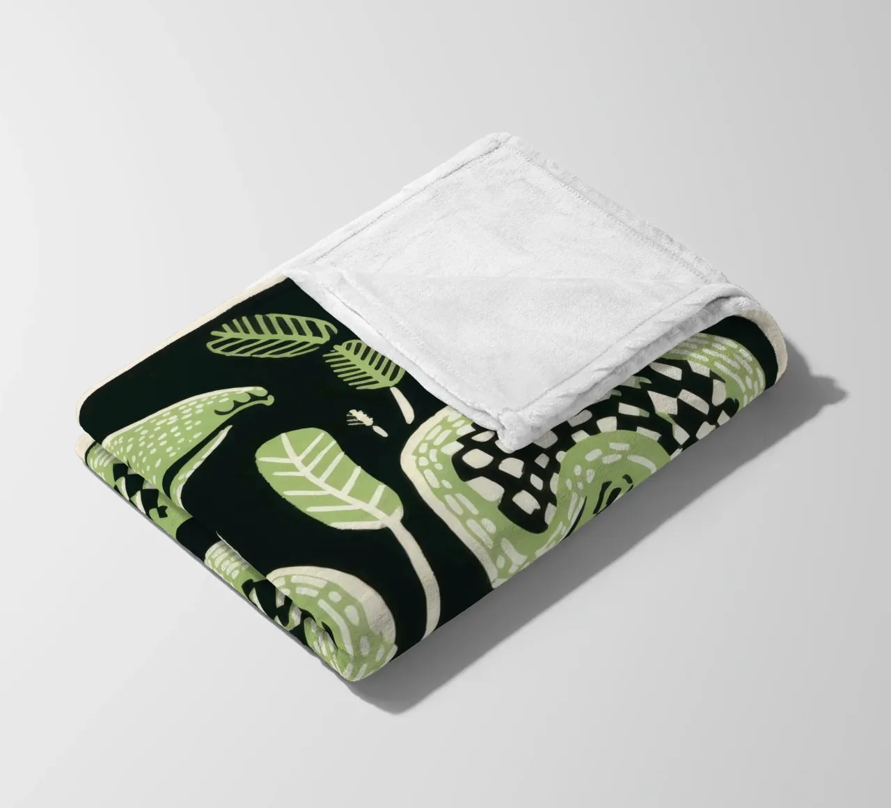Cobra verde 2 coperta in pile da Minimal Animal Art