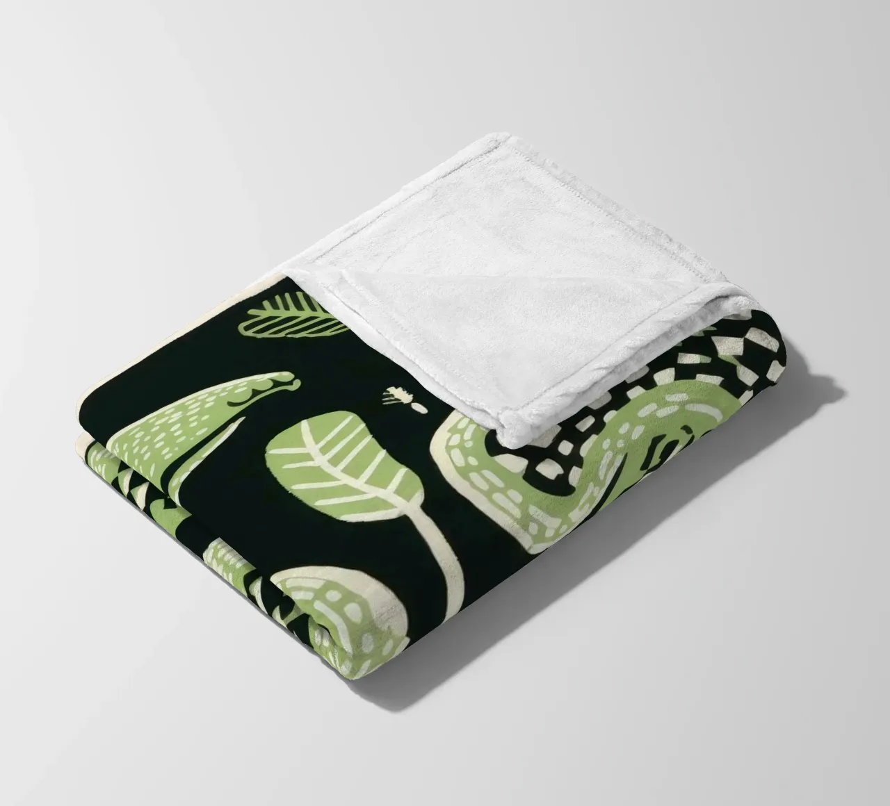 Cobra verde 2 coperta in pile da Minimal Animal Art