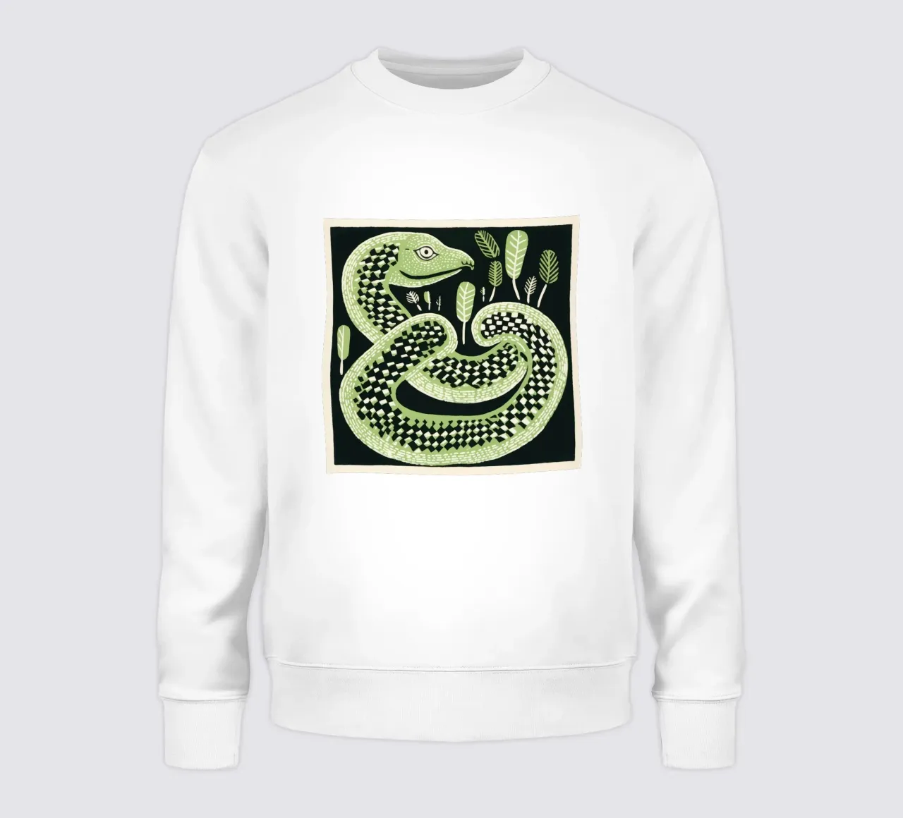 Green Cobra 2 sweatshirt van Minimal Animal Art