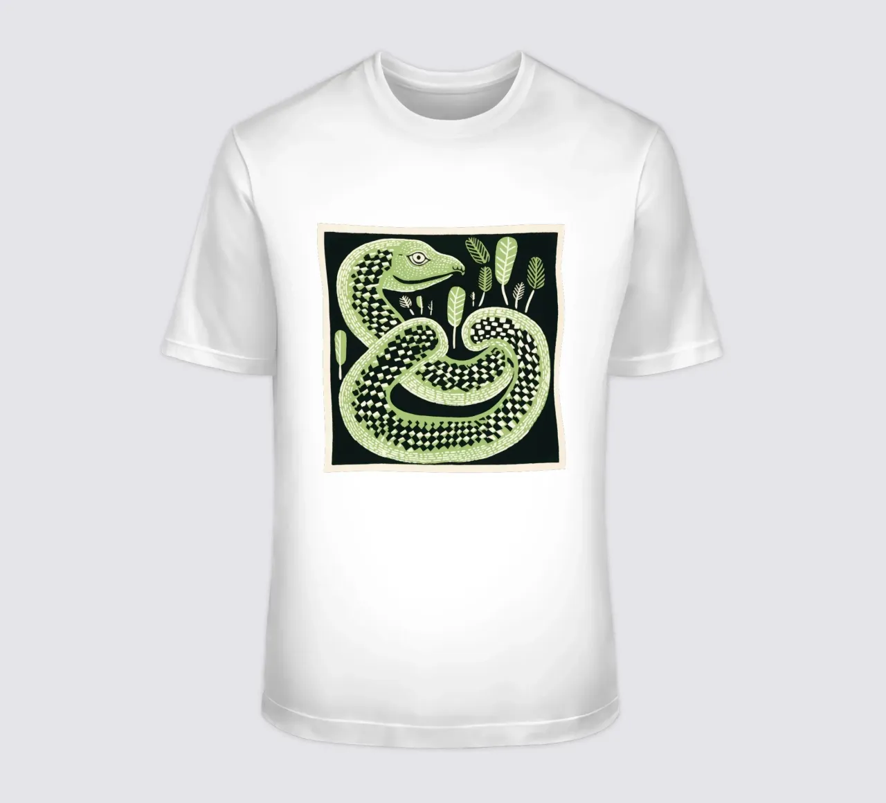 Grüne Kobra 2 T-Shirt von Minimal Animal Art