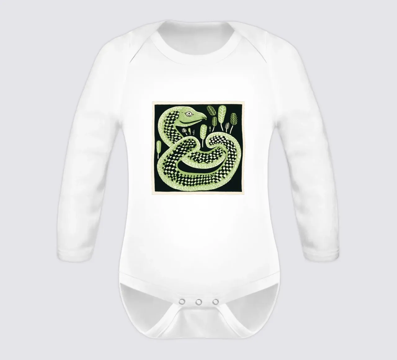 Cobra verde 2 body neonato maniche lunghe da Minimal Animal Art