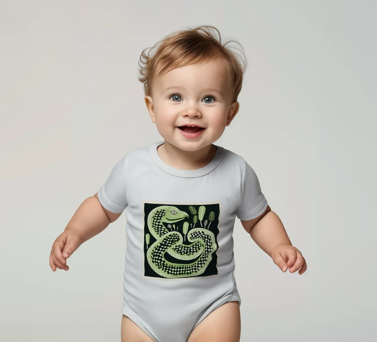 Cobra vert body bébé de Minimal Animal Art