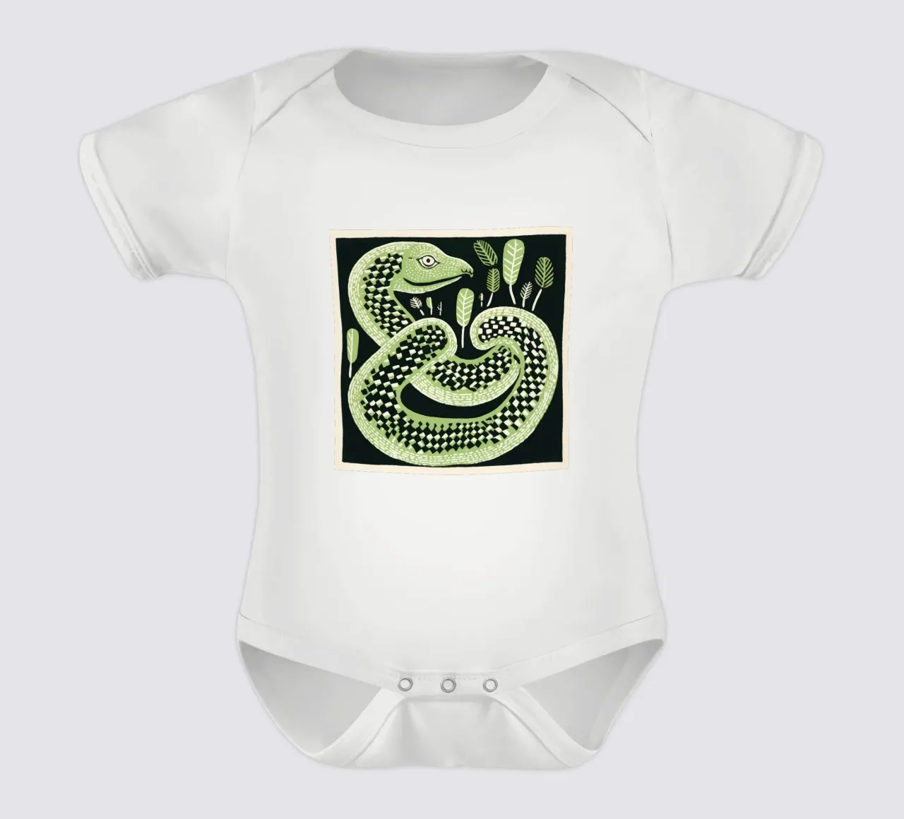 Cobra vert body bébé de Minimal Animal Art