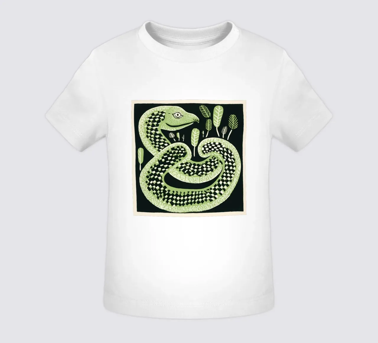 Cobra verde 2 maglietta neonato da Minimal Animal Art