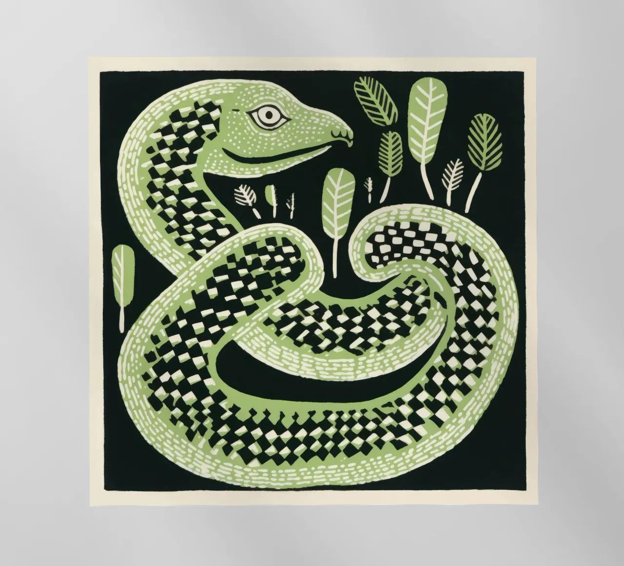 Cobra verde 2 pellicola backlit da Minimal Animal Art