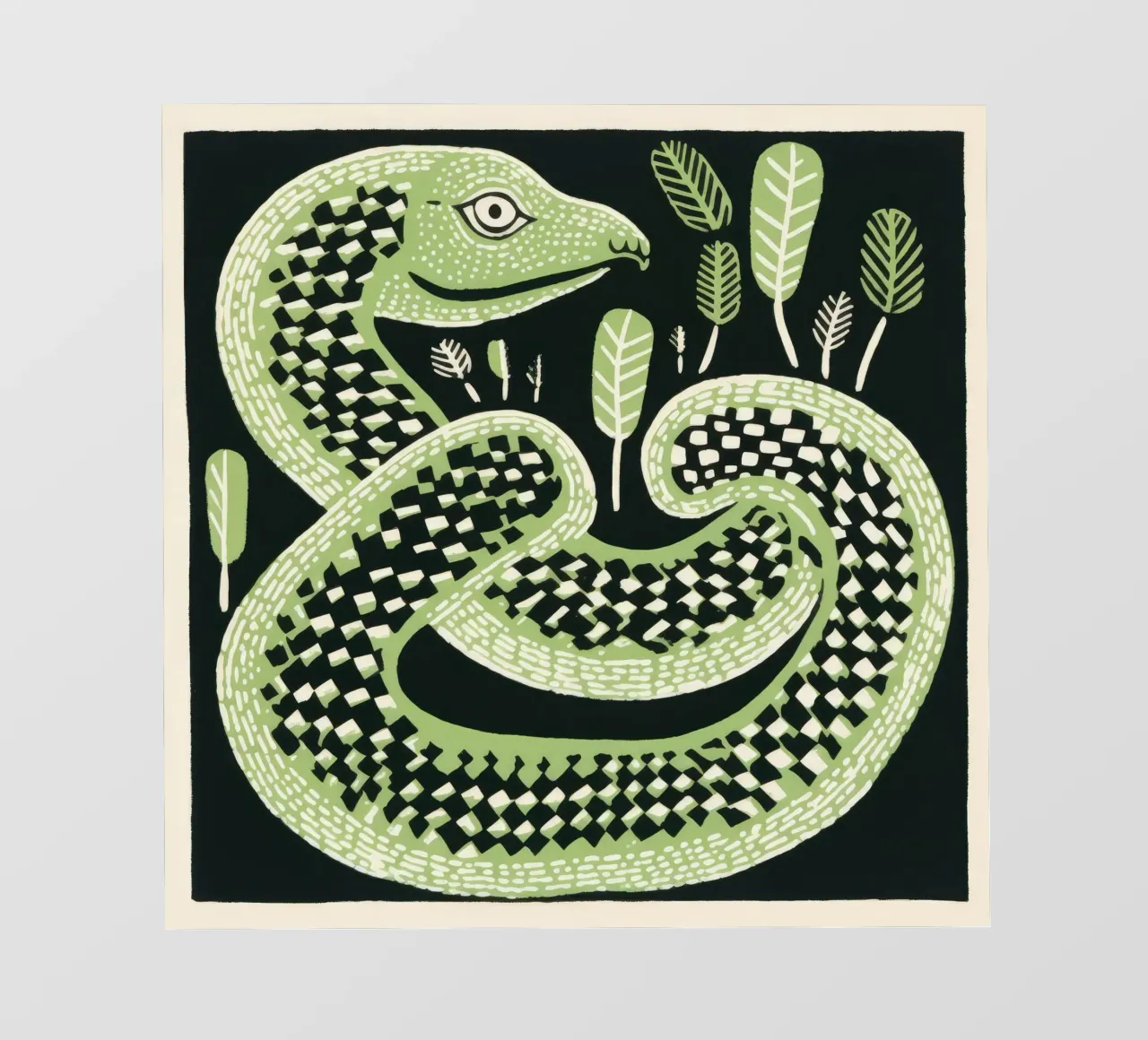 Cobra verde 2 pellicola backlit da Minimal Animal Art