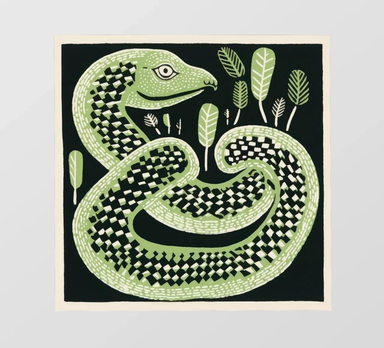 Cobra verde pellicola backlit da Minimal Animal Art