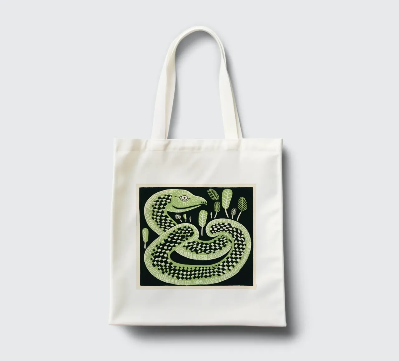 Cobra verde 2 borsa in juta da Minimal Animal Art