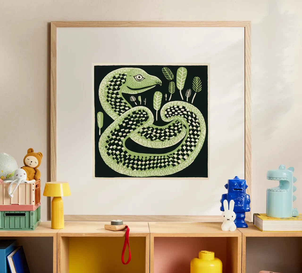 Cobra verde carta hahnemühle da Minimal Animal Art