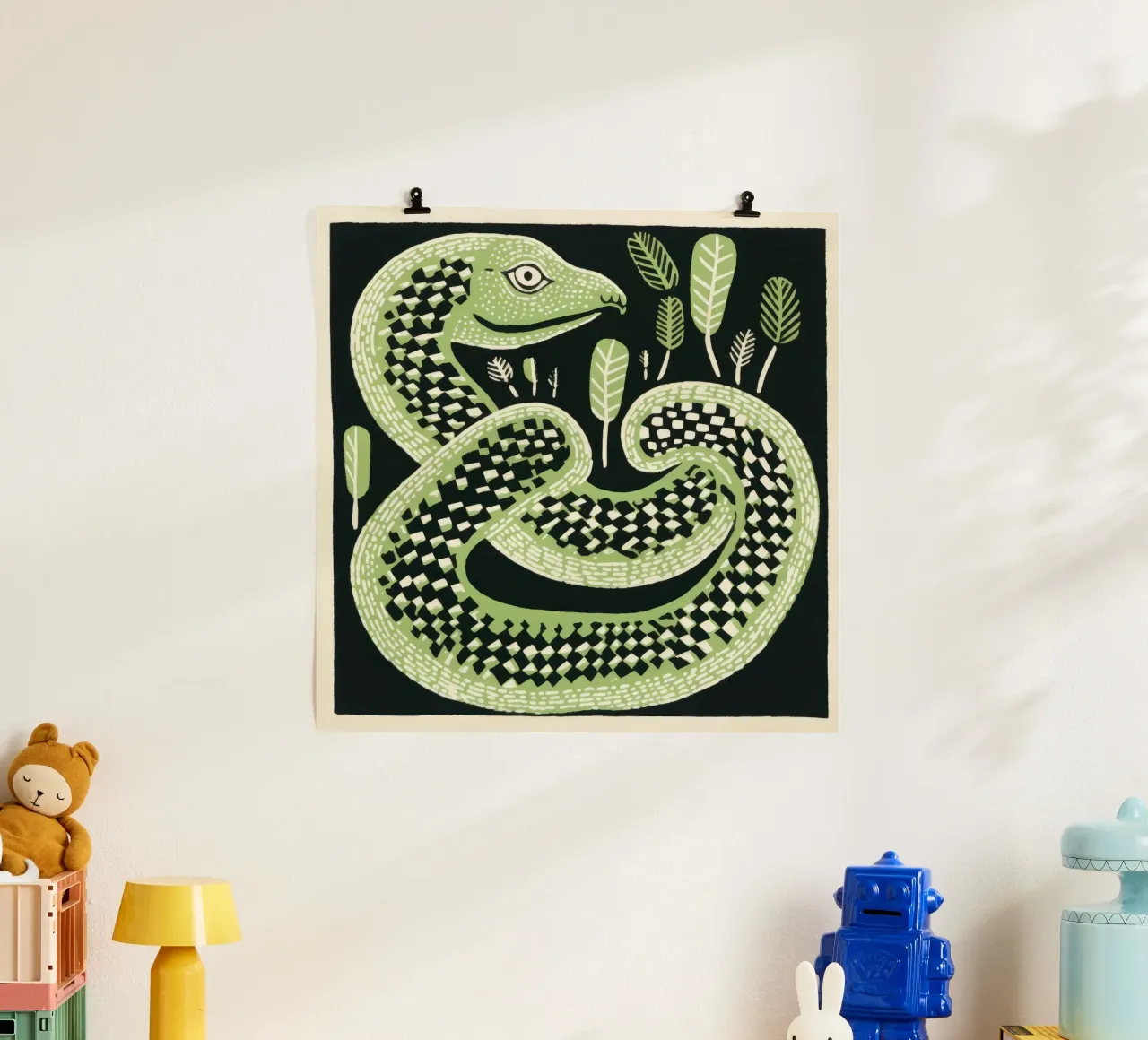 Cobra verde carta hahnemühle da Minimal Animal Art