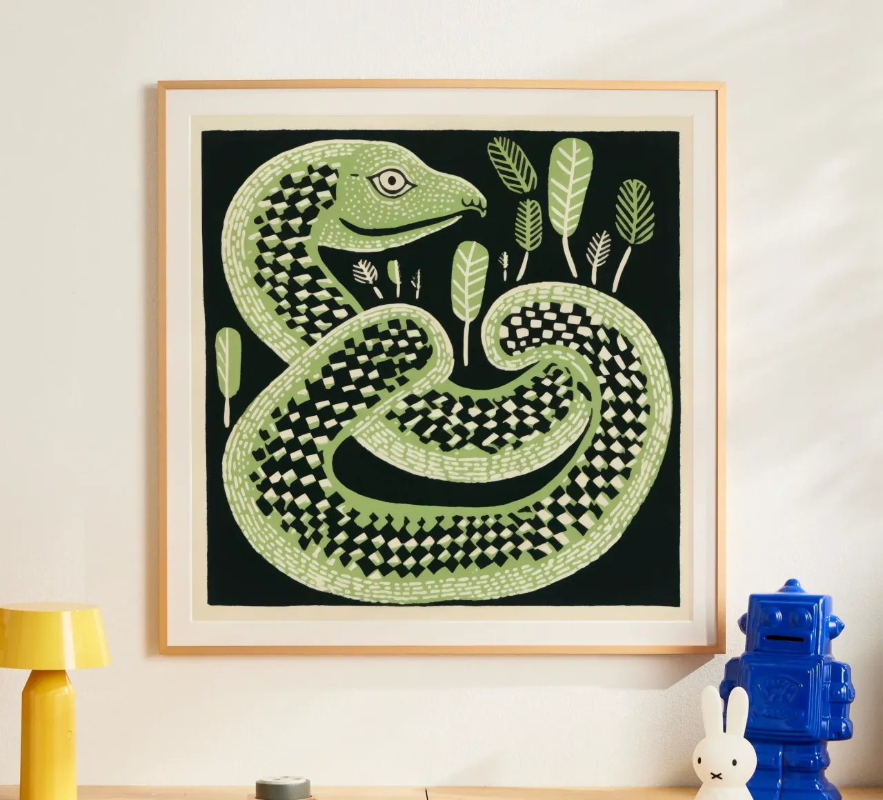 Cobra verde carta hahnemühle da Minimal Animal Art