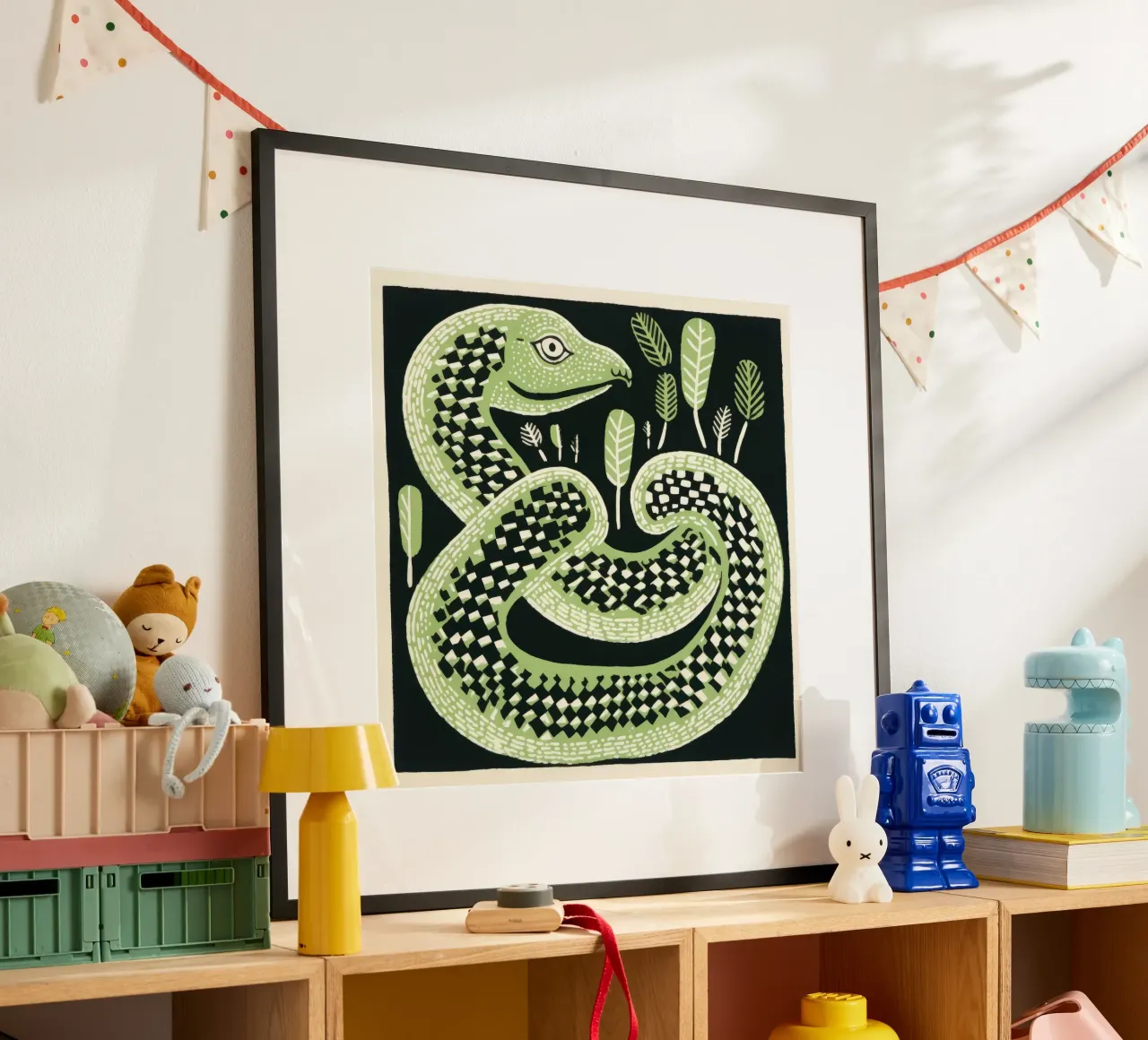 Cobra verde 2 carta hahnemühle da Minimal Animal Art