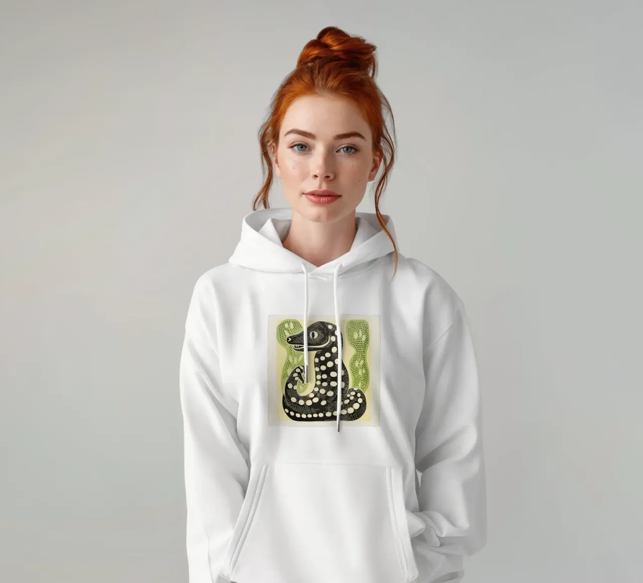 Cobra vert 3 sweat à capuche de Minimal Animal Art