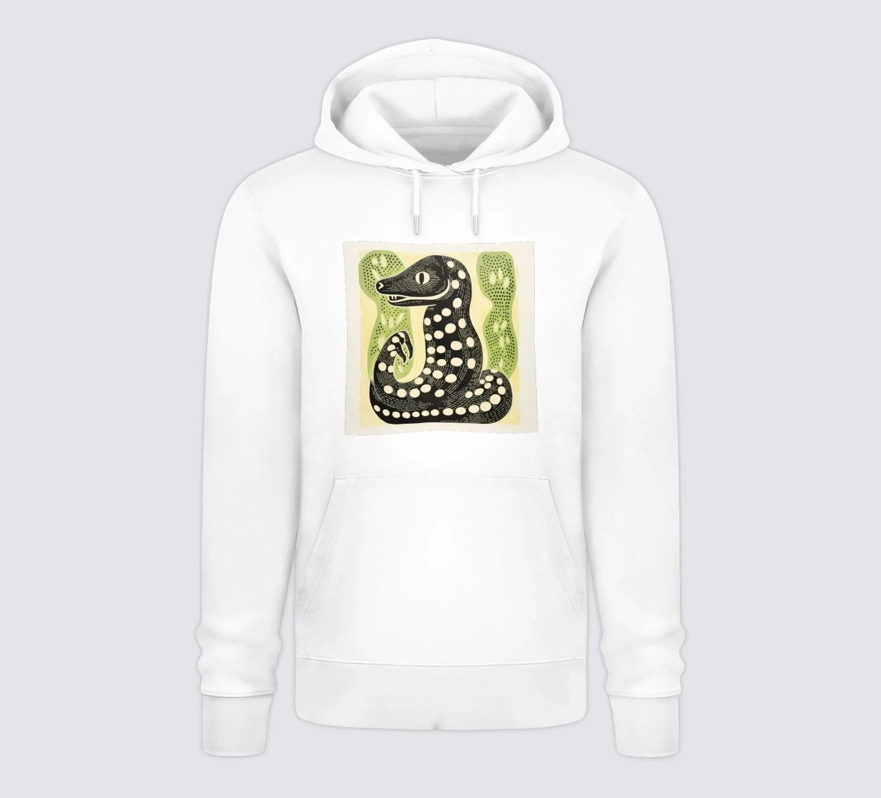 Cobra verde 3 felpa con cappuccio da Minimal Animal Art