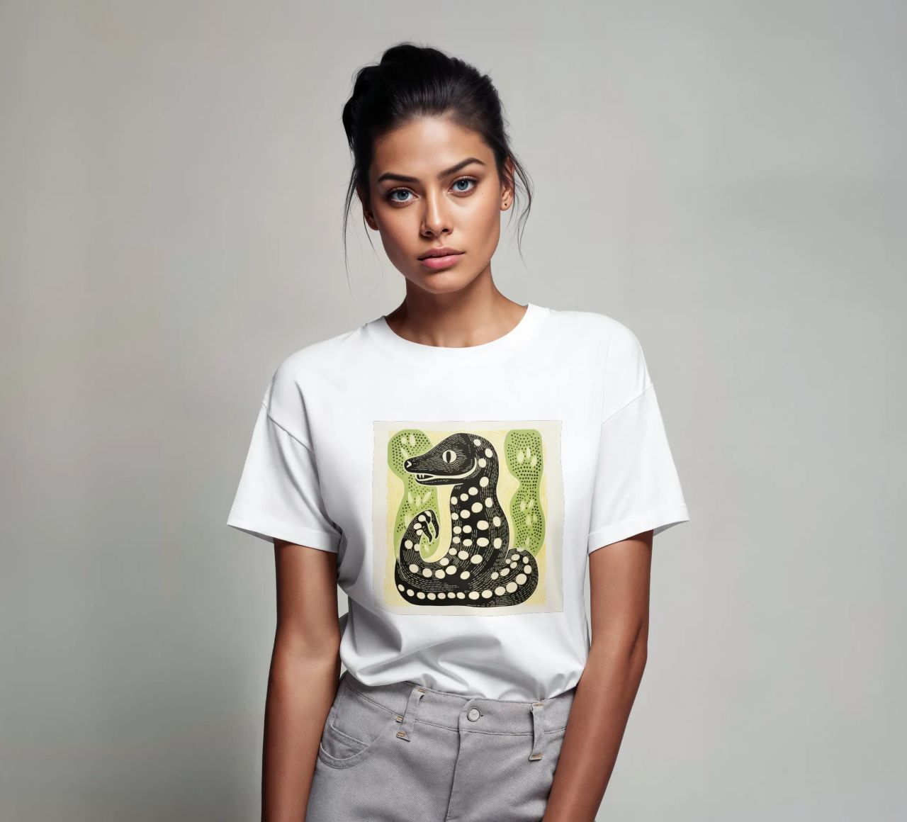 Cobra verde 3 t-shirt da Minimal Animal Art