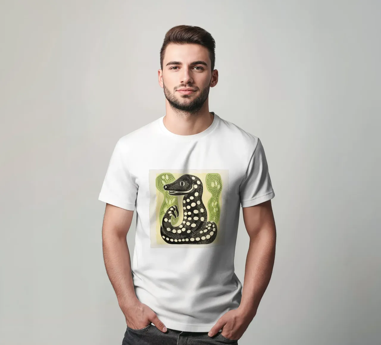 Grüne Kobra 3 T-Shirt von Minimal Animal Art