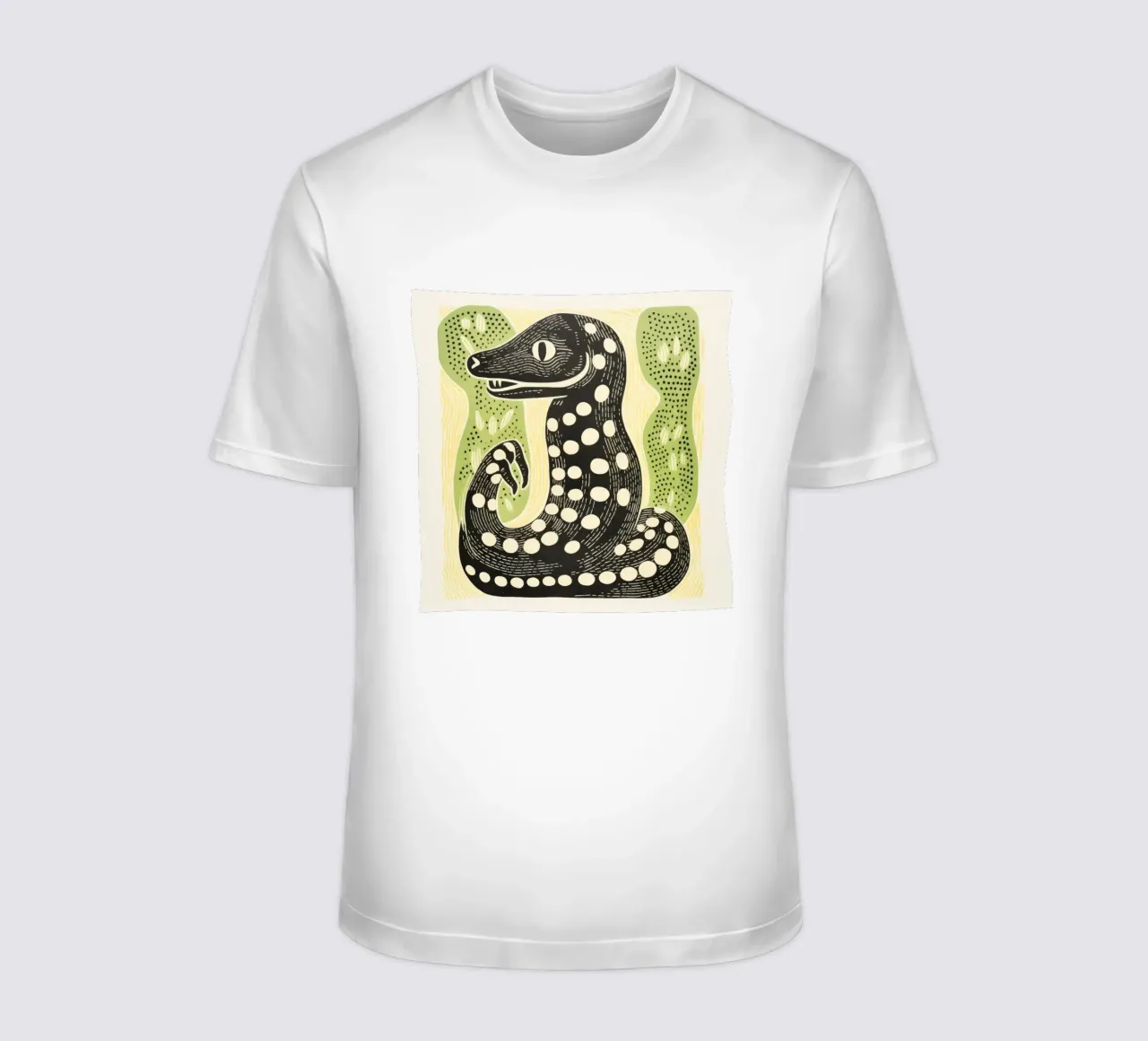 Cobra verde t-shirt da Minimal Animal Art