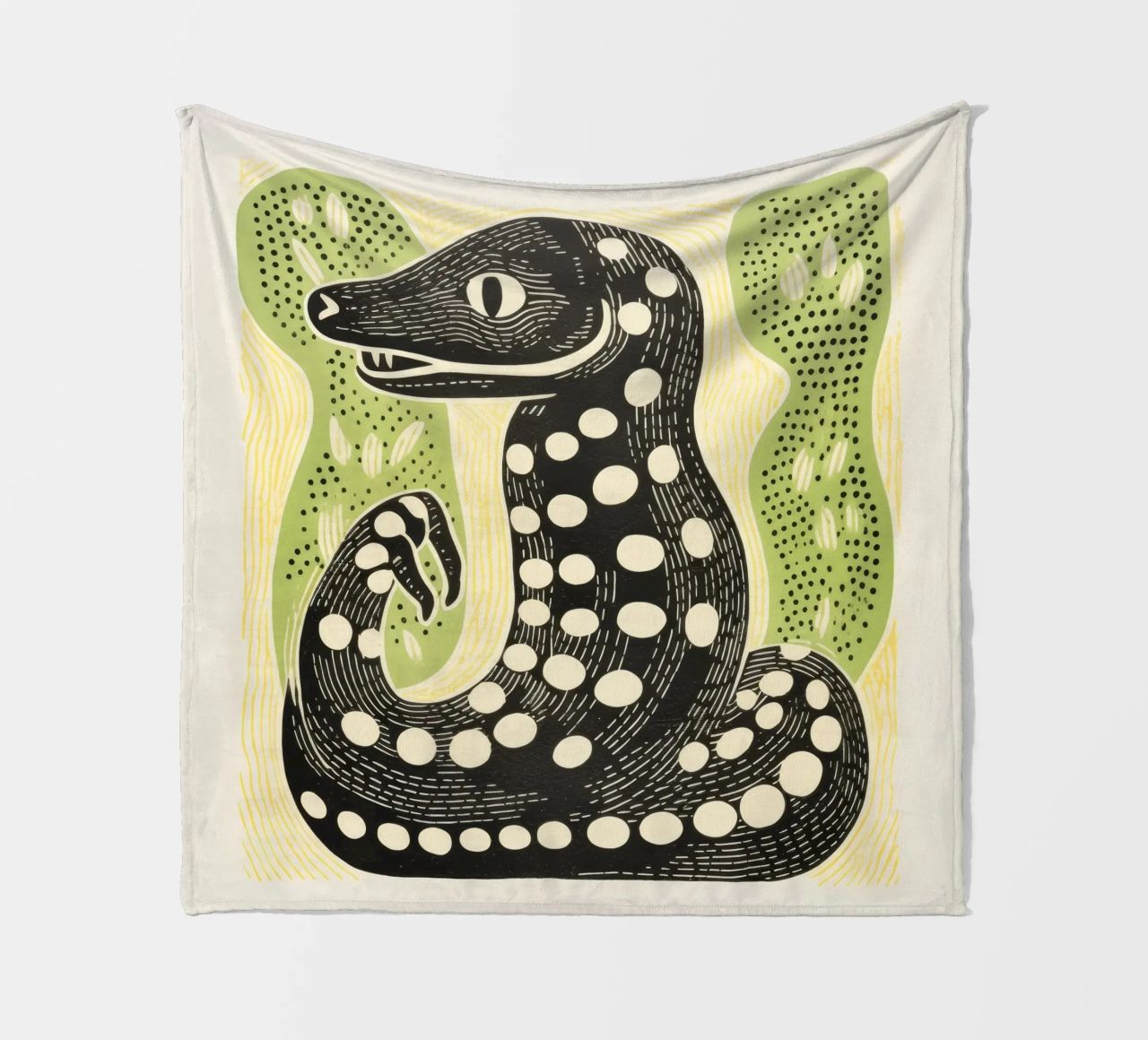 Cobra verde 3 coperta in pile da Minimal Animal Art