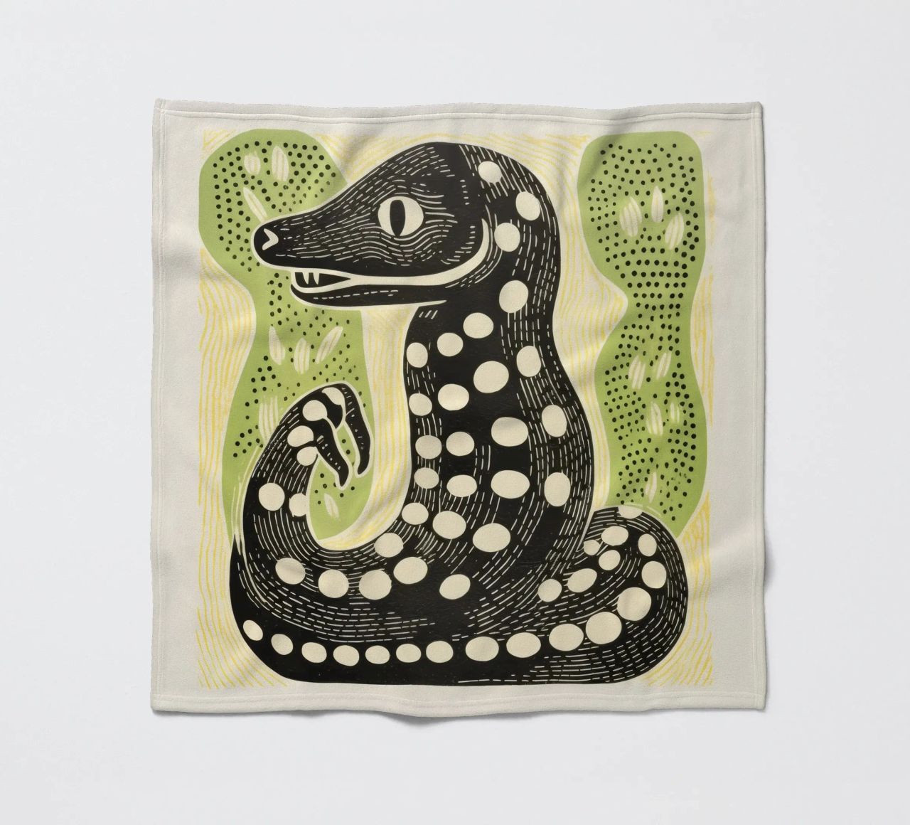 Cobra verde 3 coperta in pile da Minimal Animal Art