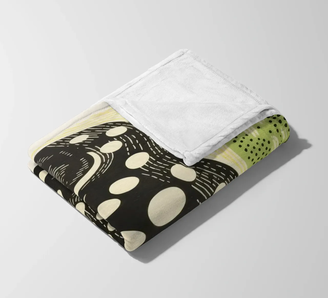 Green Cobra 3 fleece blanket by Minimal Animal Art