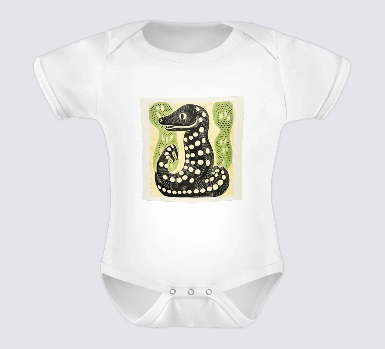 Cobra verde 3 body neonato maniche corte da Minimal Animal Art