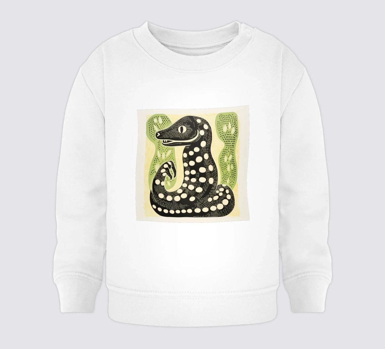 Cobra verde 3 felpa neonato da Minimal Animal Art