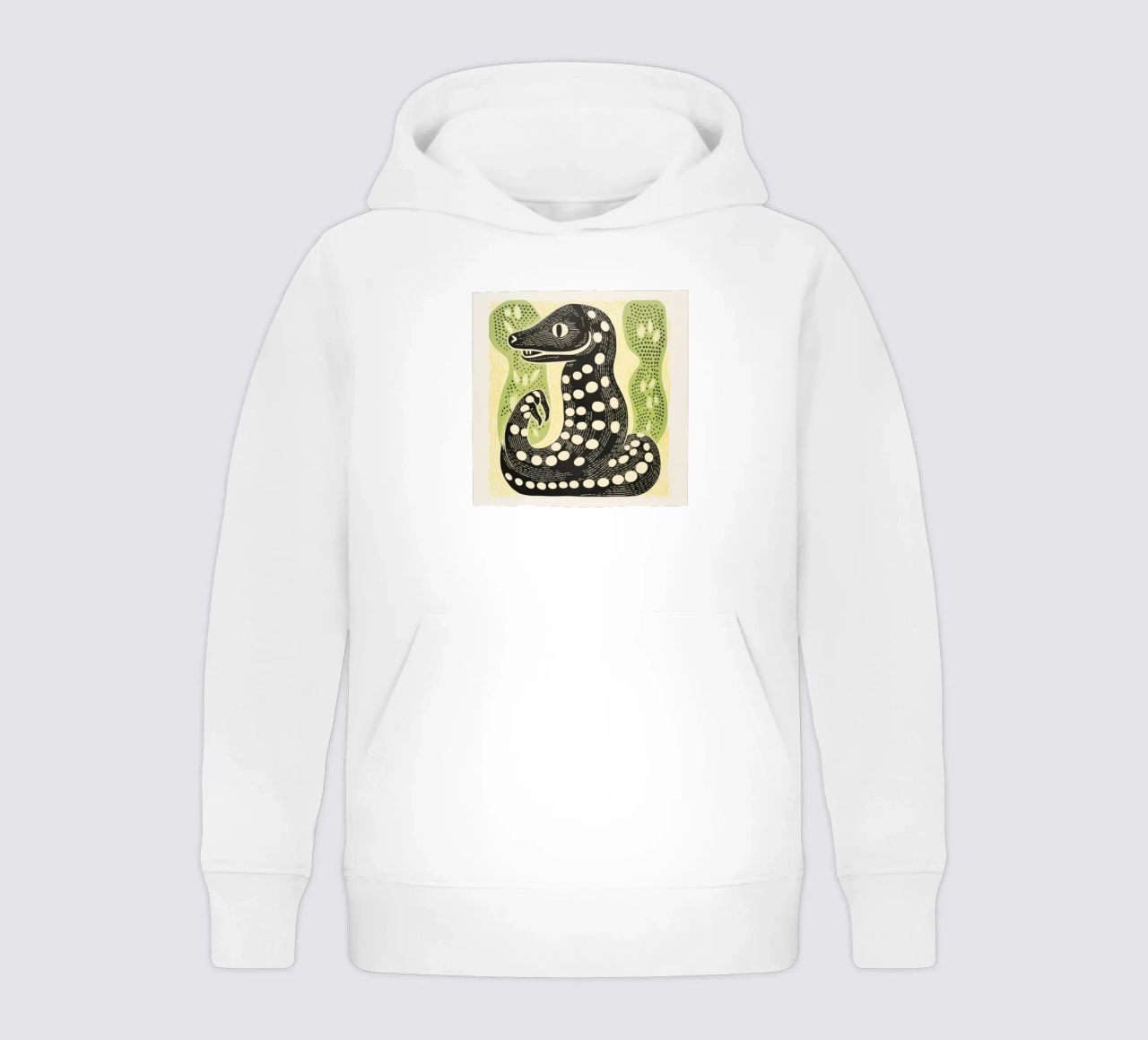 Cobra verde 3 felpa bambino con cappuccio da Minimal Animal Art