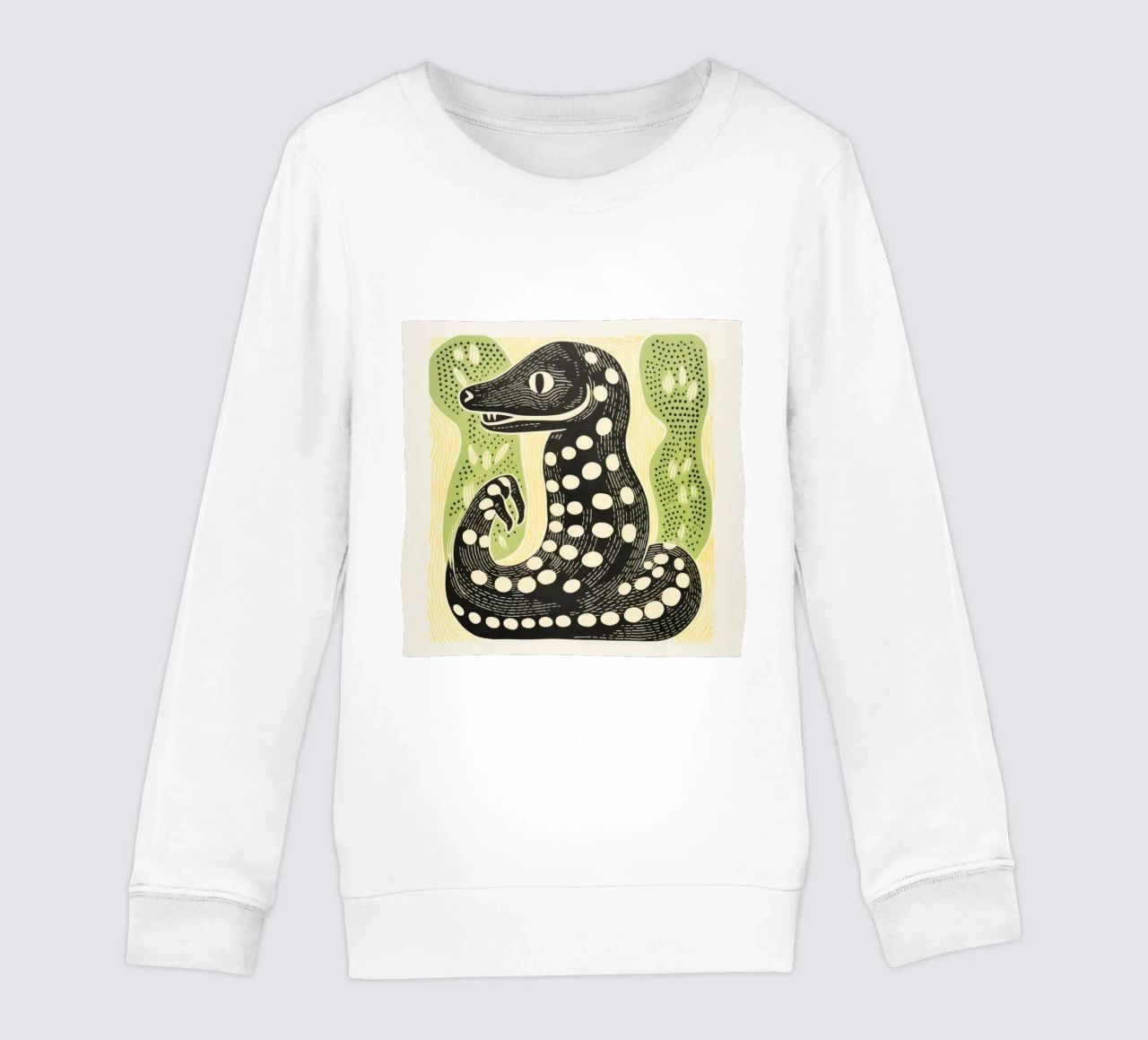 Cobra verde 3 felpa bambino da Minimal Animal Art