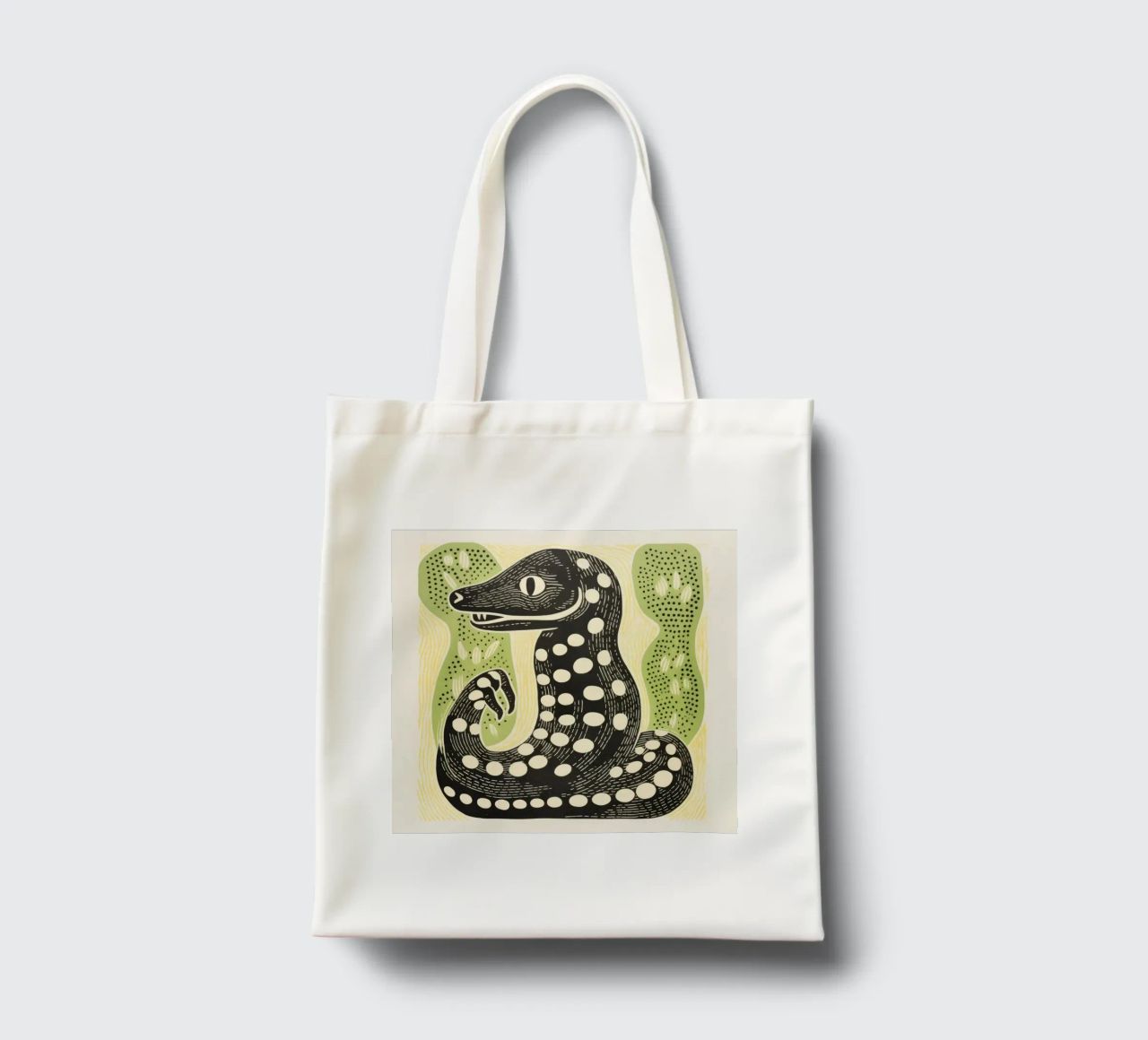 Cobra verde 3 borsa in juta da Minimal Animal Art
