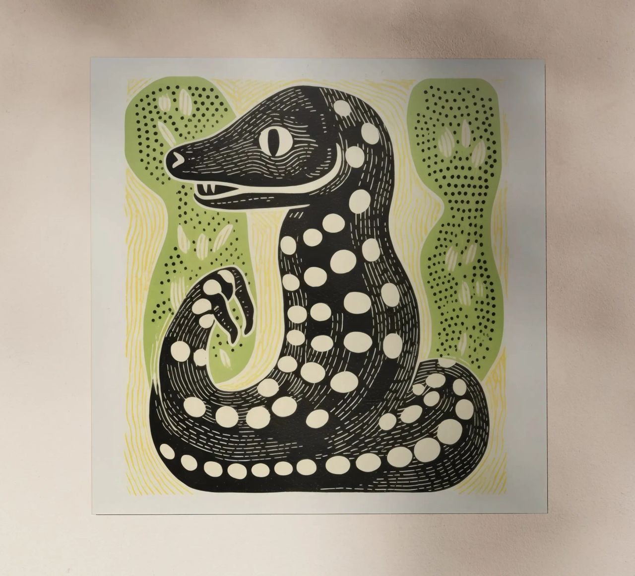 Cobra verde 3 pellicola backlit da Minimal Animal Art