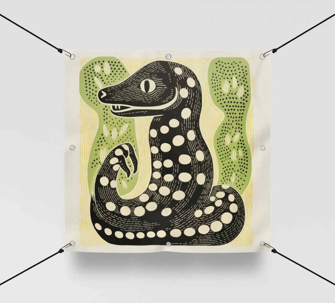 Green Cobra 3 pvc-zeil van Minimal Animal Art