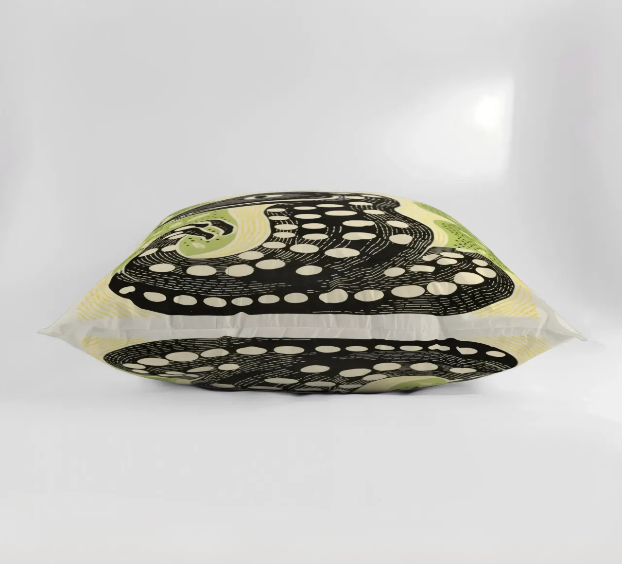 Cobra verde cuscino da Minimal Animal Art