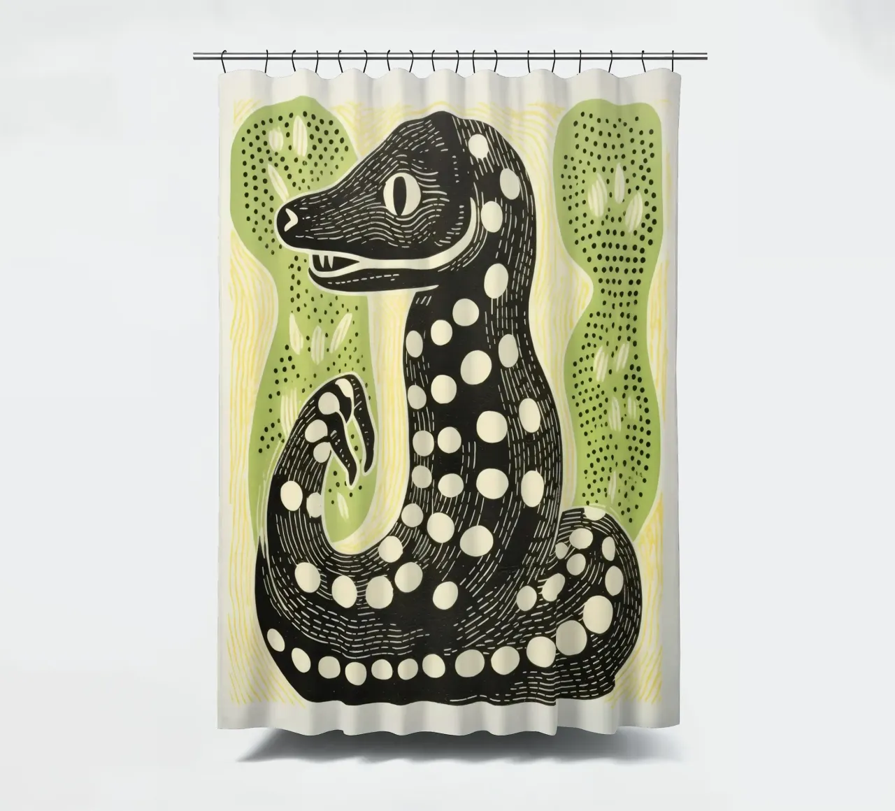 Cobra verde tenda da doccia da Minimal Animal Art