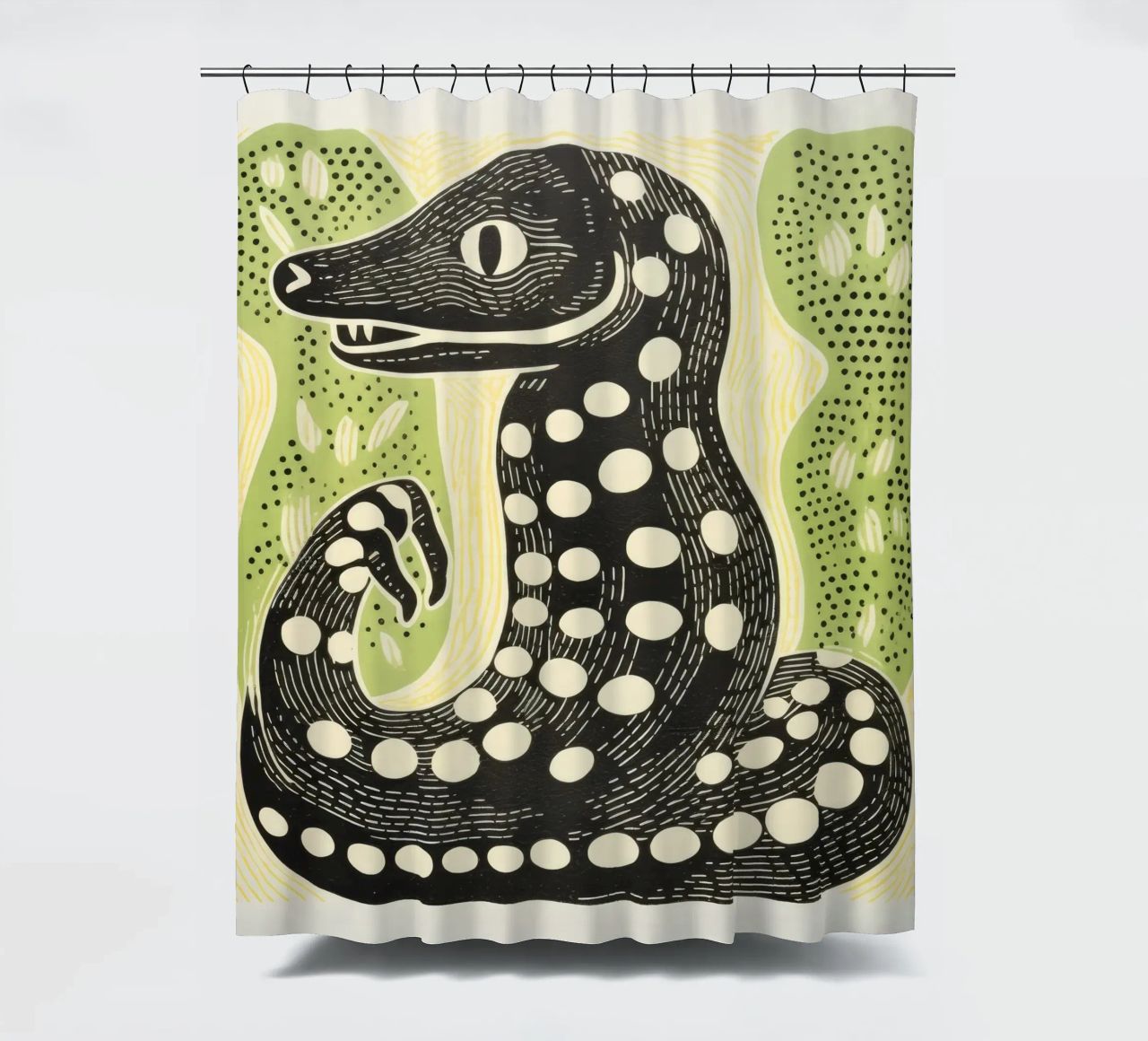 Cobra verde 3 tenda da doccia da Minimal Animal Art