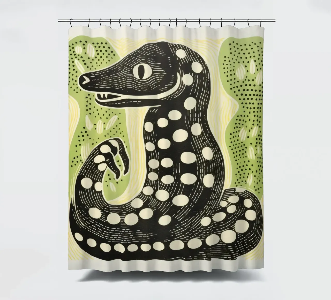 Cobra verde tenda da doccia da Minimal Animal Art
