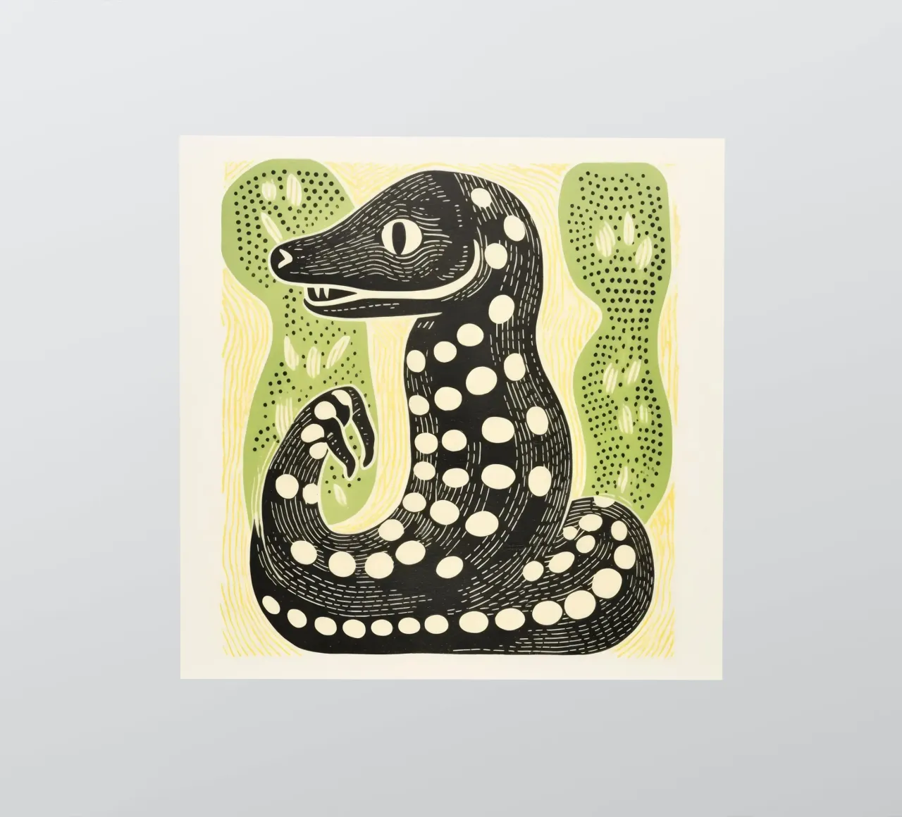 Cobra verde 3 adesivo da Minimal Animal Art