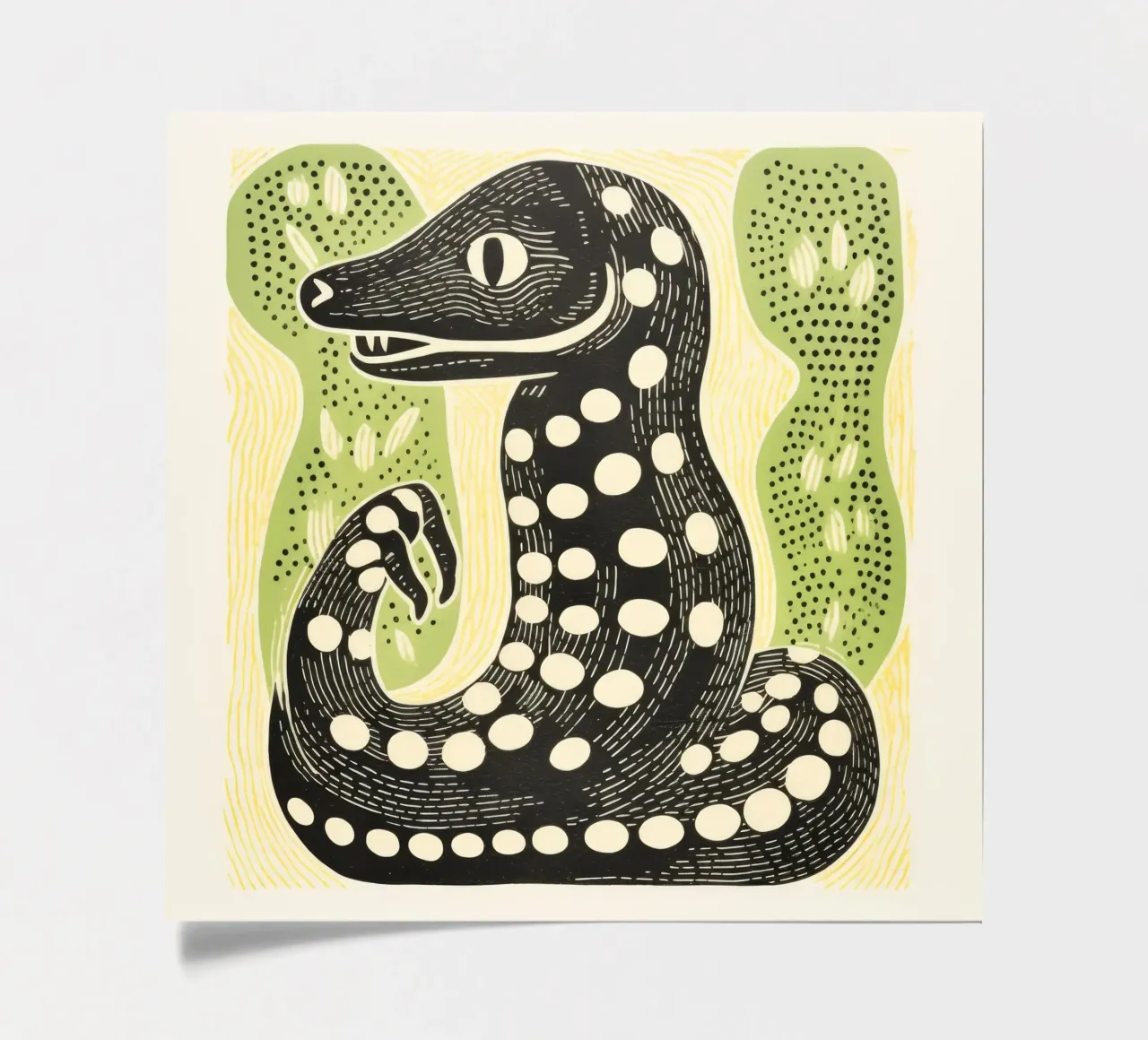 Cobra verde 3 foglio adesivo da Minimal Animal Art