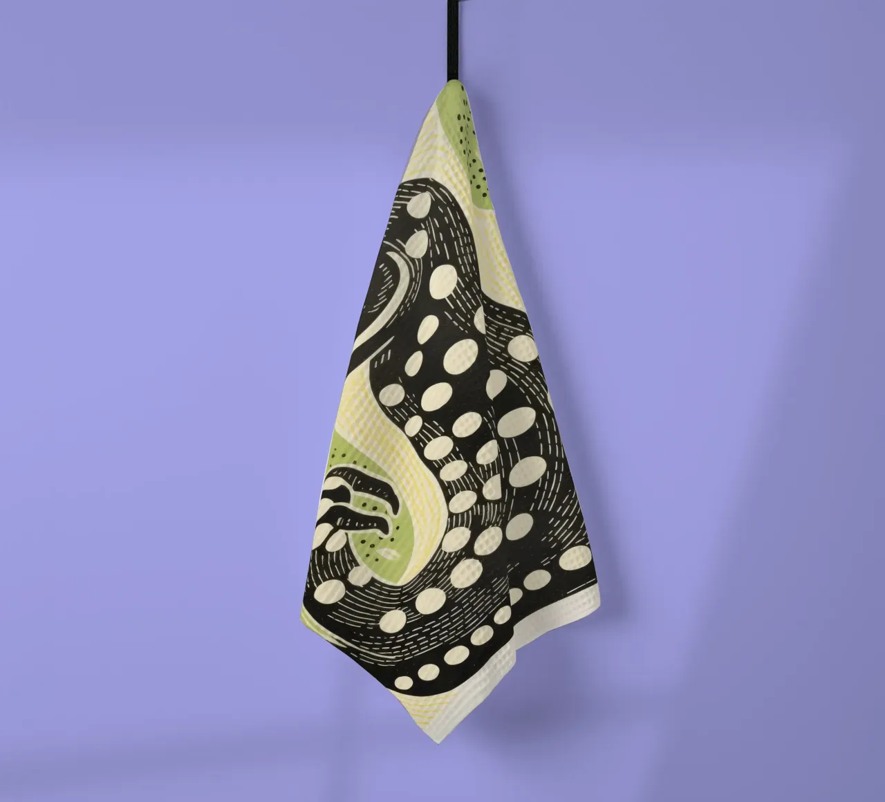 Green Cobra 3 tea towel by Minimal Animal Art