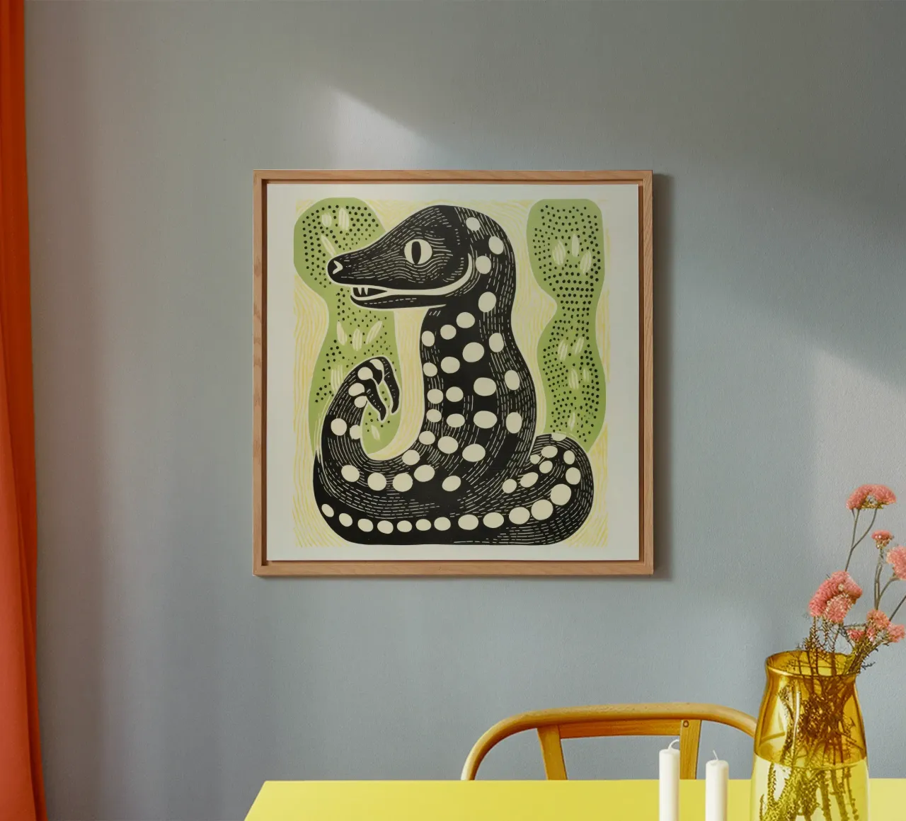 Cobra Verde 3 aluminio dibond de Minimal Animal Art