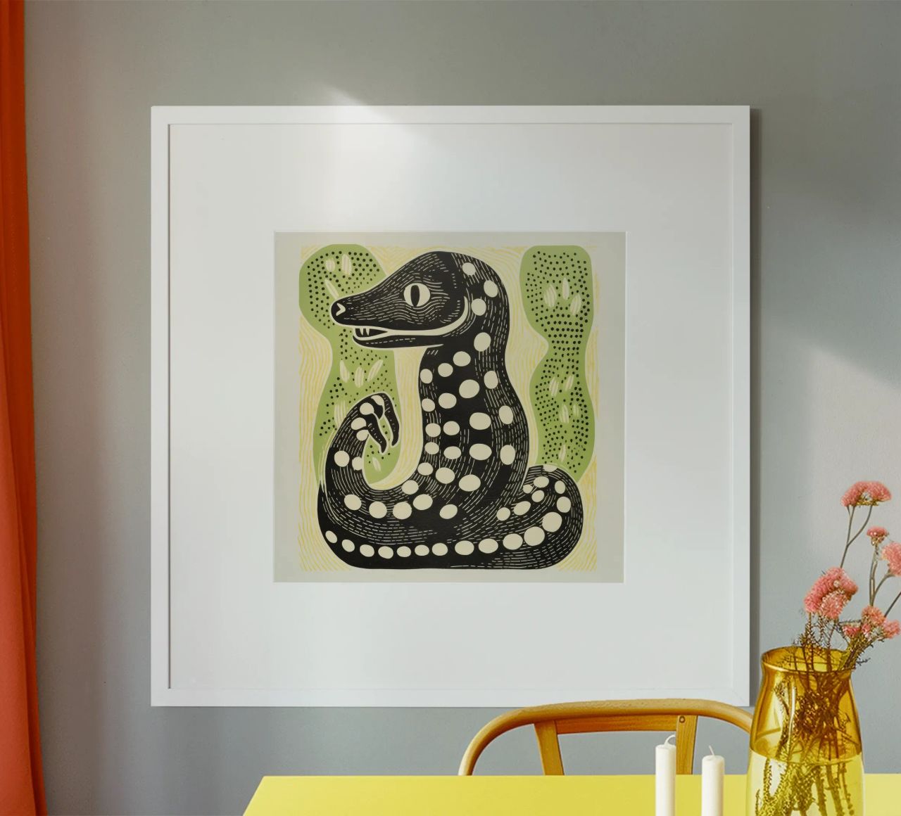 Cobra verde 3 poster da Minimal Animal Art